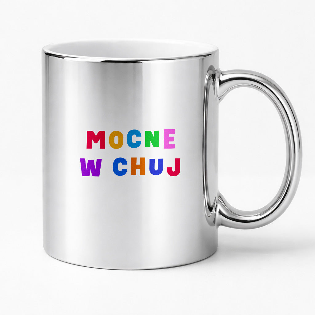 Kubek z kolorowym nadrukiem "mocne w chuj"