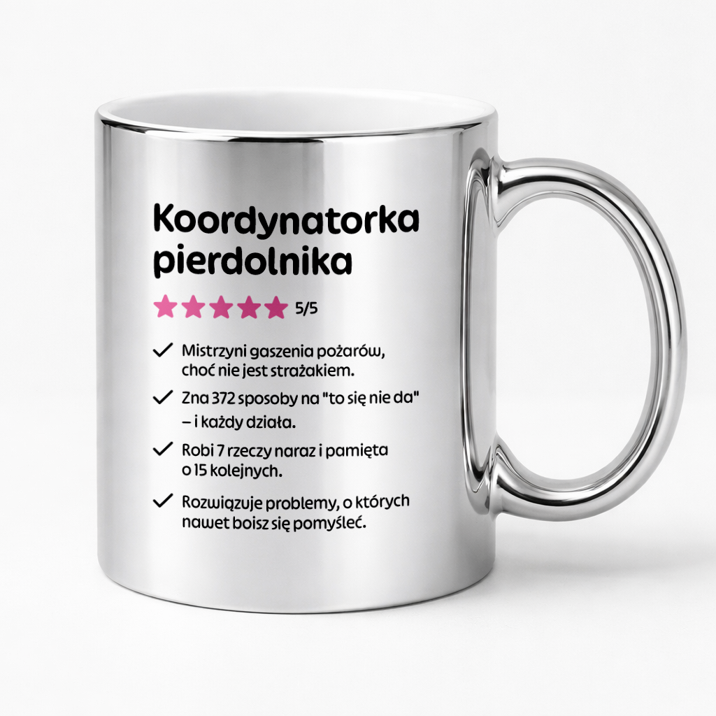 Kubek z nadrukiem "Koordynatorka pierdolnika"