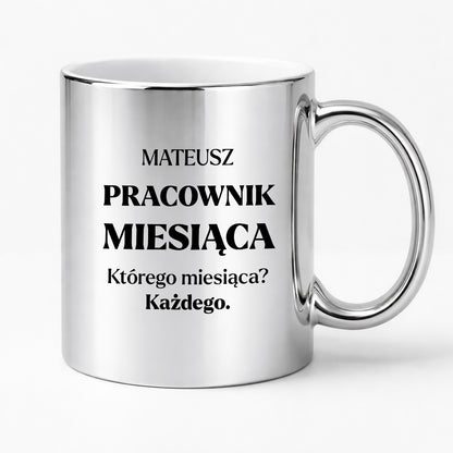 Kubek z nadrukiem - "Pracownik miesiąca z imieniem"