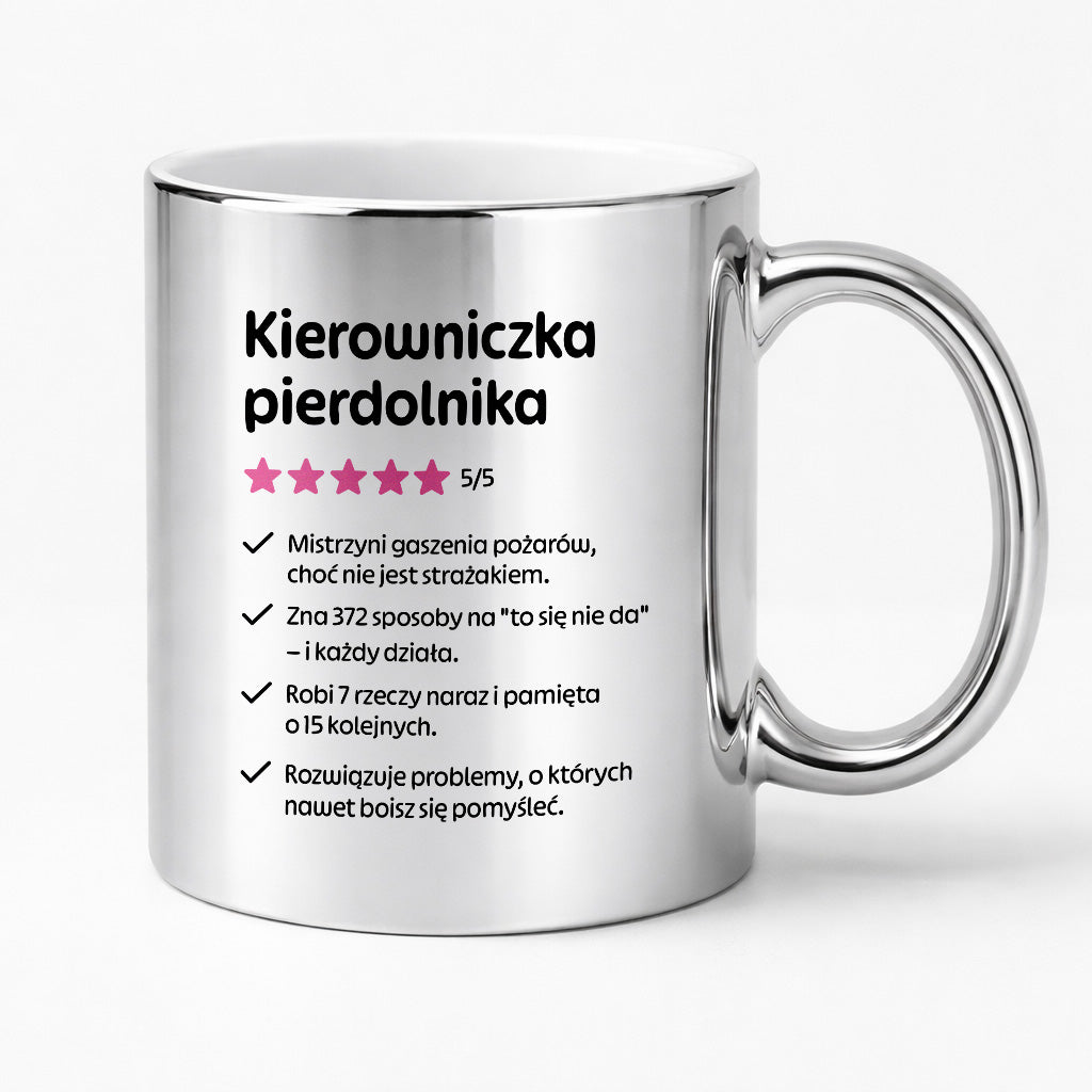 Kubek z nadrukiem "Kierowniczka pierdolnika"