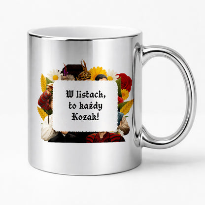 Kubek z nadrukiem "W listach, to każdy Kozak!" NOWE 1670
