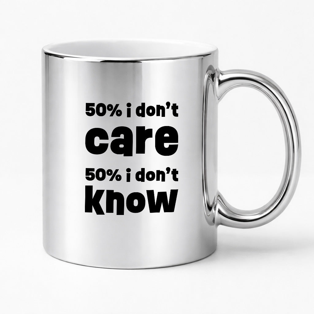 Kubek z nadrukiem "50% i don't care 50% i don't know"