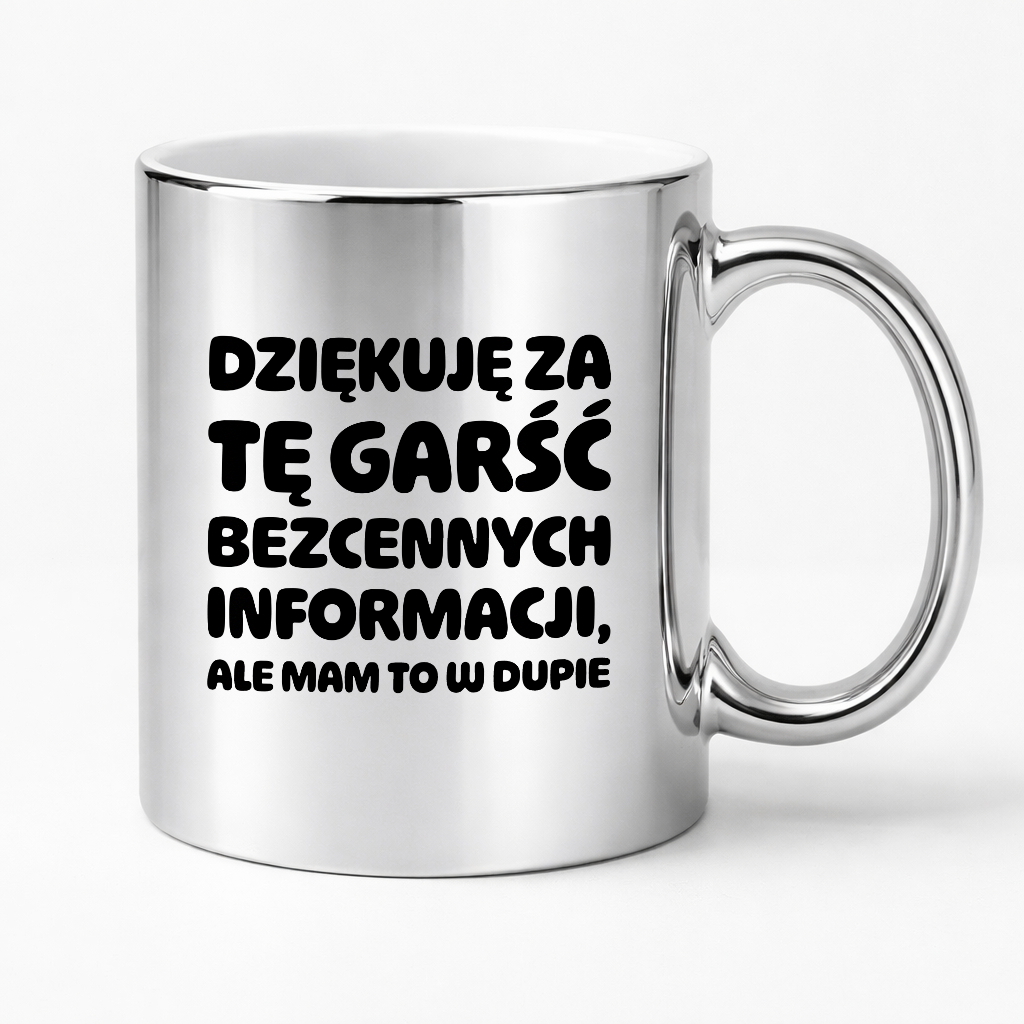 Kubek z nadrukiem - "Dziękuję za tę garść bezcennych informacji"