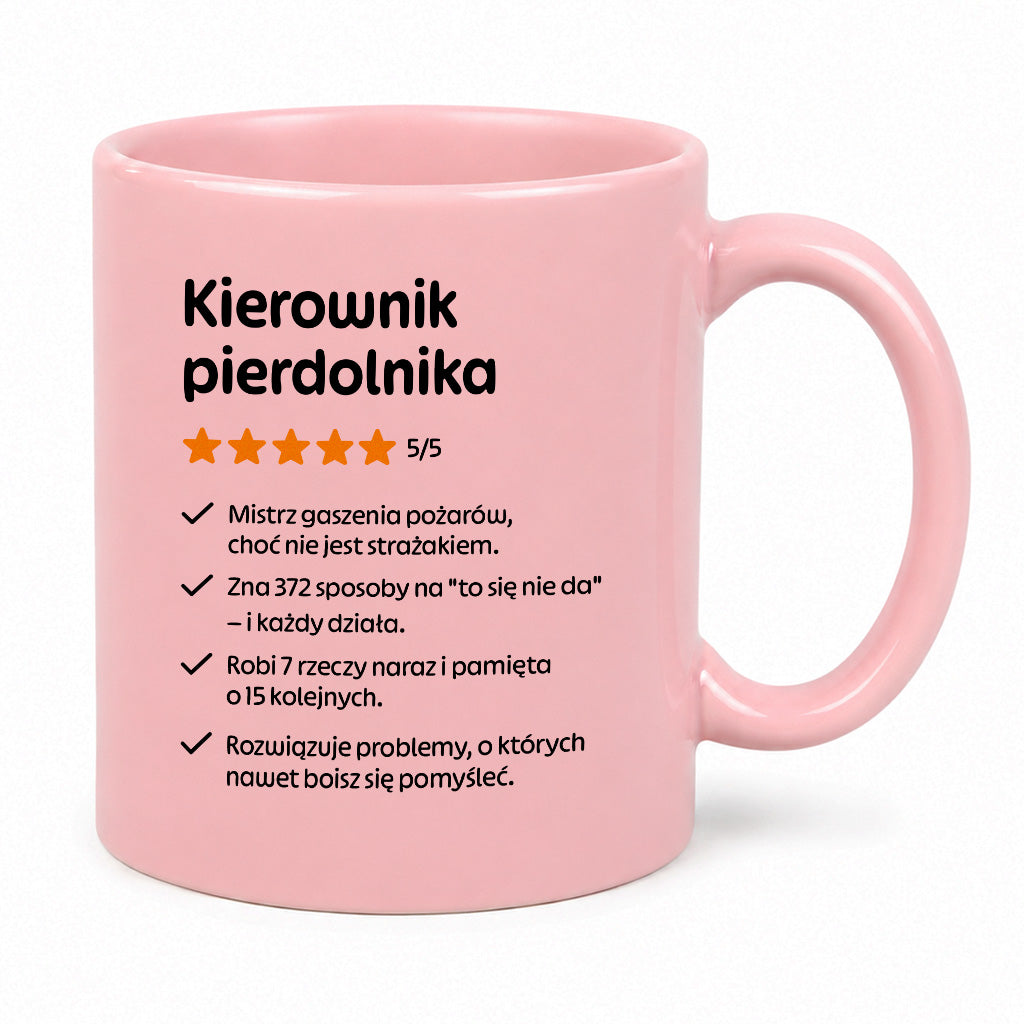 Kubek z nadrukiem "Kierownik pierdolnika"