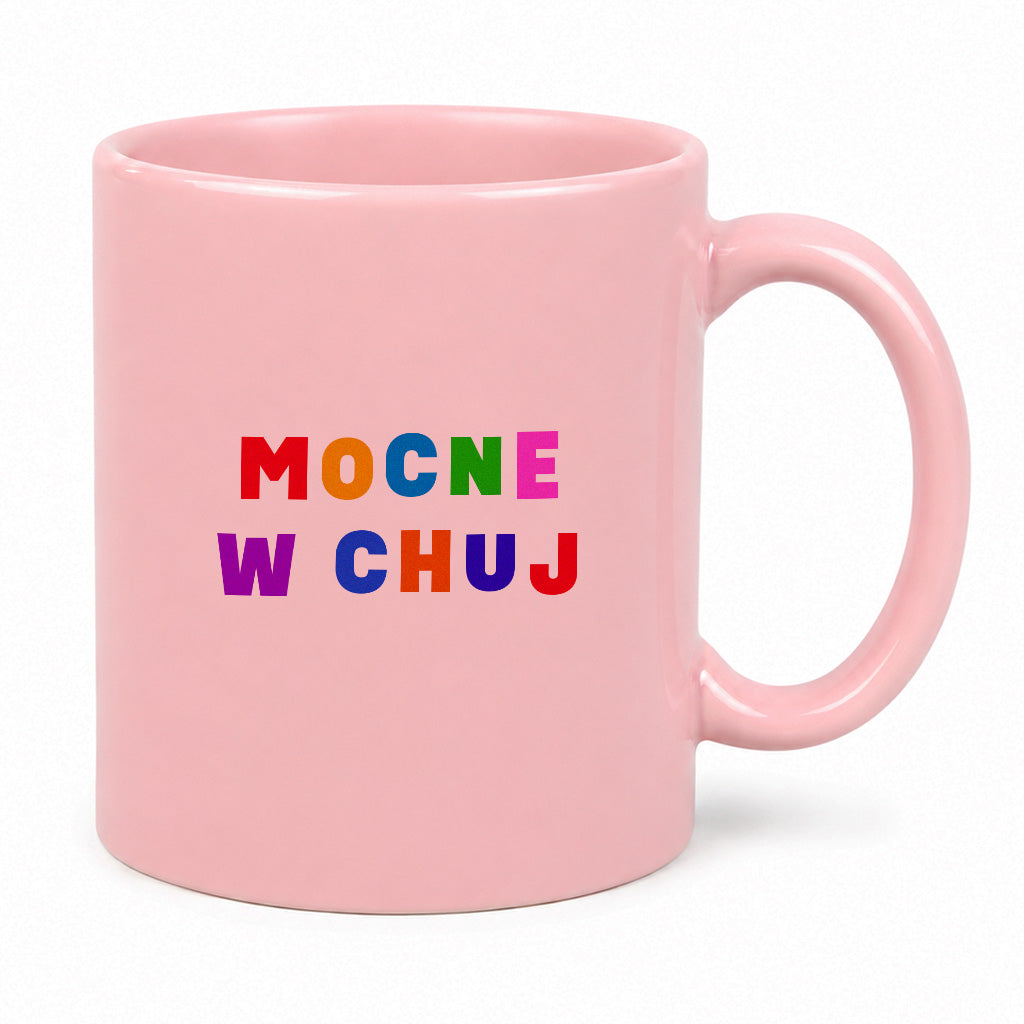 Kubek z kolorowym nadrukiem "mocne w chuj"