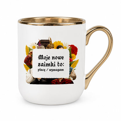 Kubek z nadrukiem "Moje nowe zaimki to: płacę / wymagam" NOWE 1670