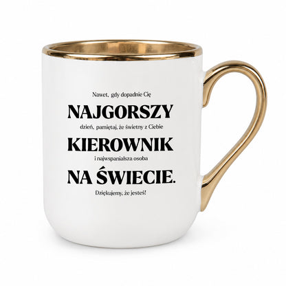 Kubek z nadrukiem - "NAJGORSZY KIEROWNIK NA ŚWIECIE (ale jednak nie 🥰)"