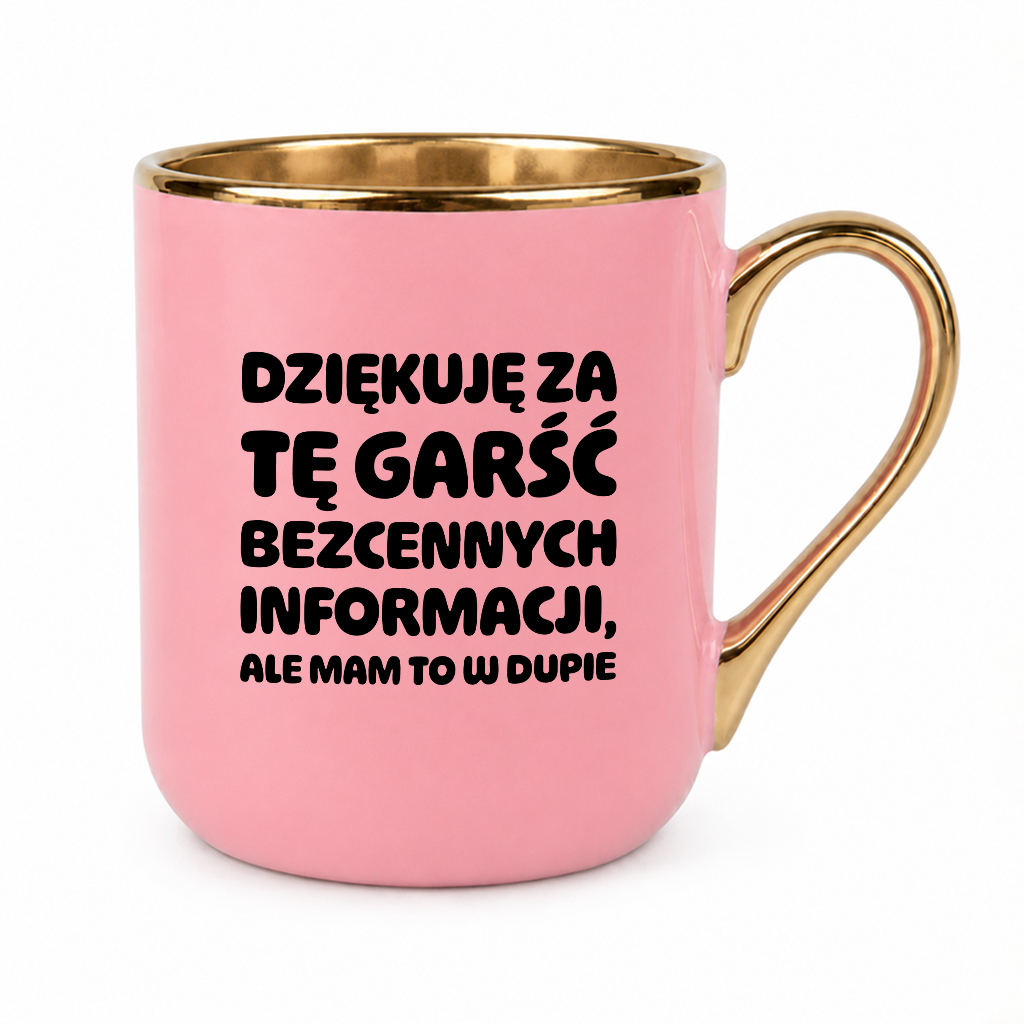Kubek z nadrukiem - "Dziękuję za tę garść bezcennych informacji"