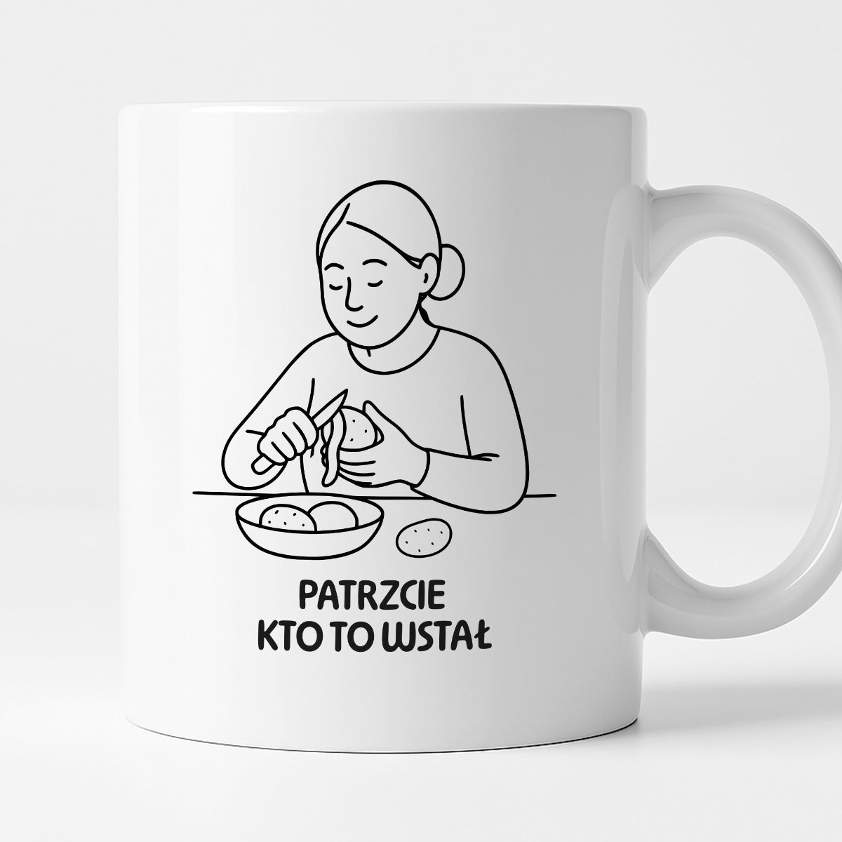 Kubek z nadrukiem "Patrzcie kto to wstał" - Cytaty MAMY - DZIEŃ MAMY