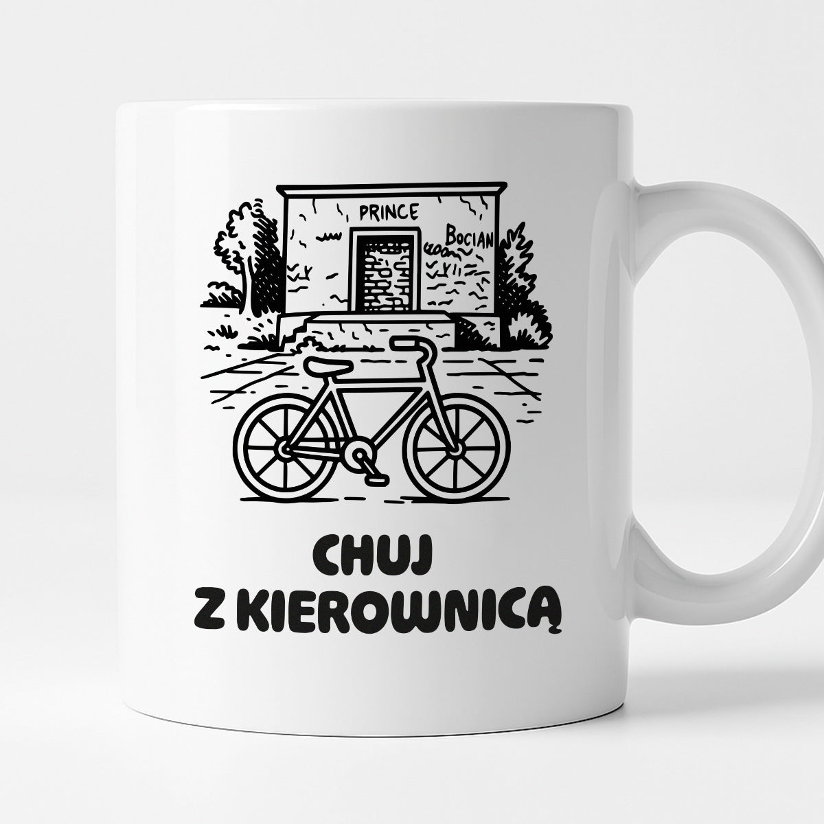 Kubek z nadrukiem - HITY POLSKIEGO INTERNETU - PAWEŁ JUMPER - "Chuj z kierownicą"