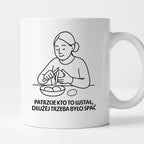 Kubek z nadrukiem "Patrzcie kto to wstał, dłużej trzeba było spać" - Cytaty MAMY - DZIEŃ MAMY