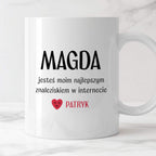 Kubek spersonalizowany z nadrukiem "Jesteś moim najlepszym znaleziskie