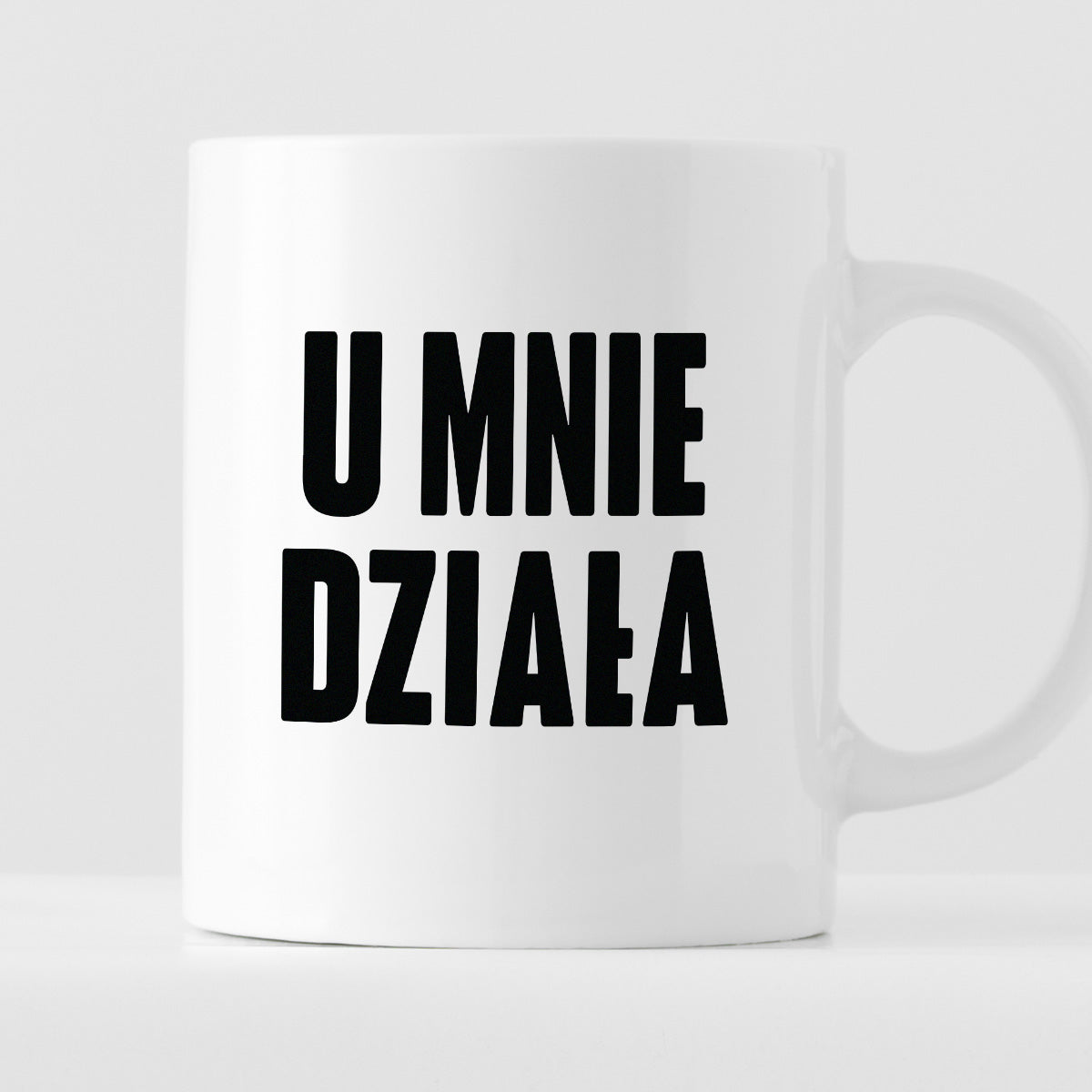 Kubek z nadrukiem "U mnie działa"