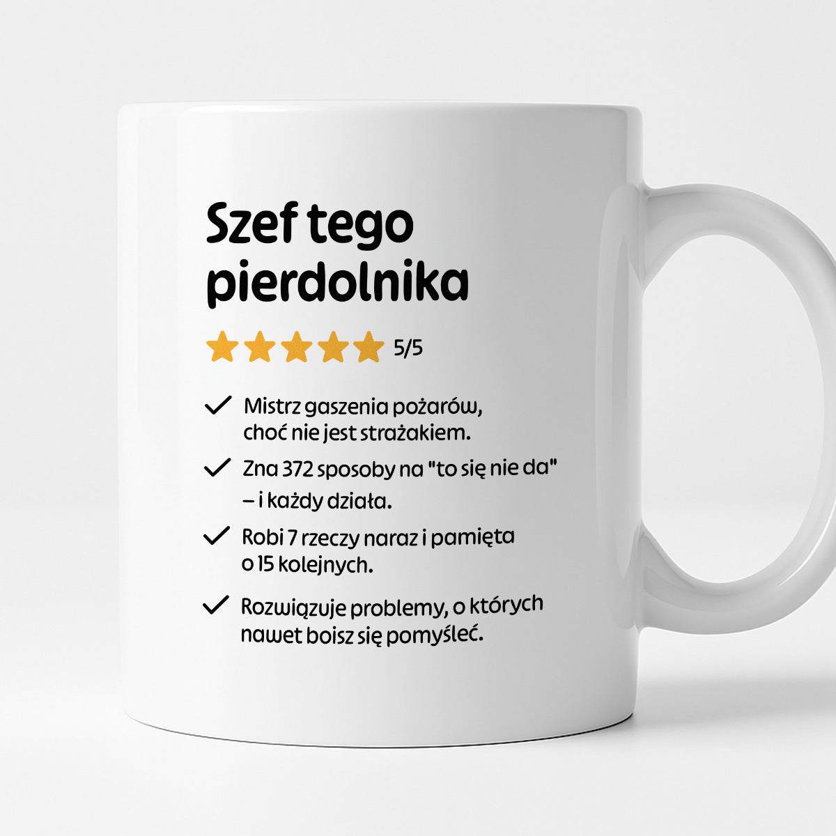 Kubek z nadrukiem "Szef tego pierdolnika"