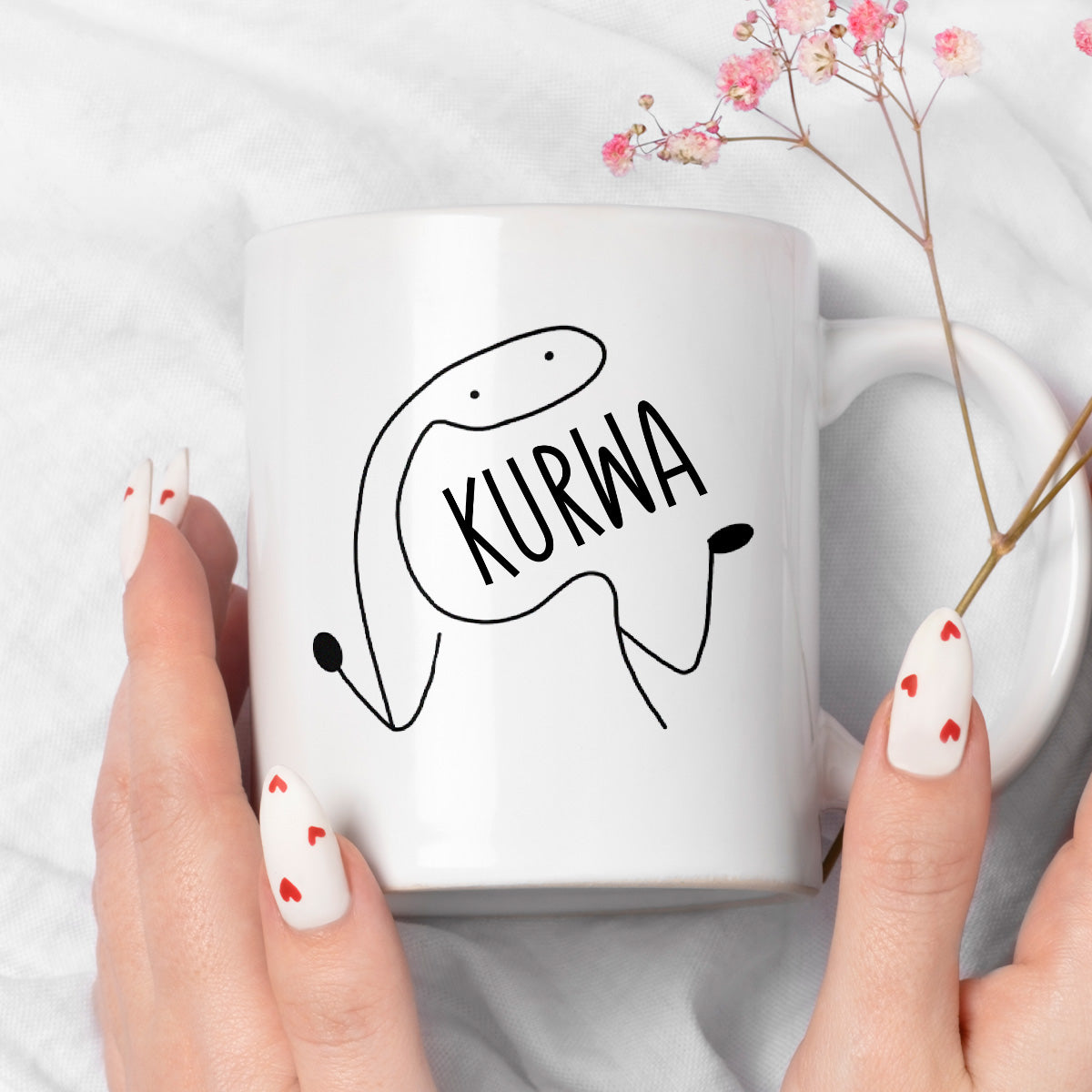 Kubek z nadrukiem "KURWA"