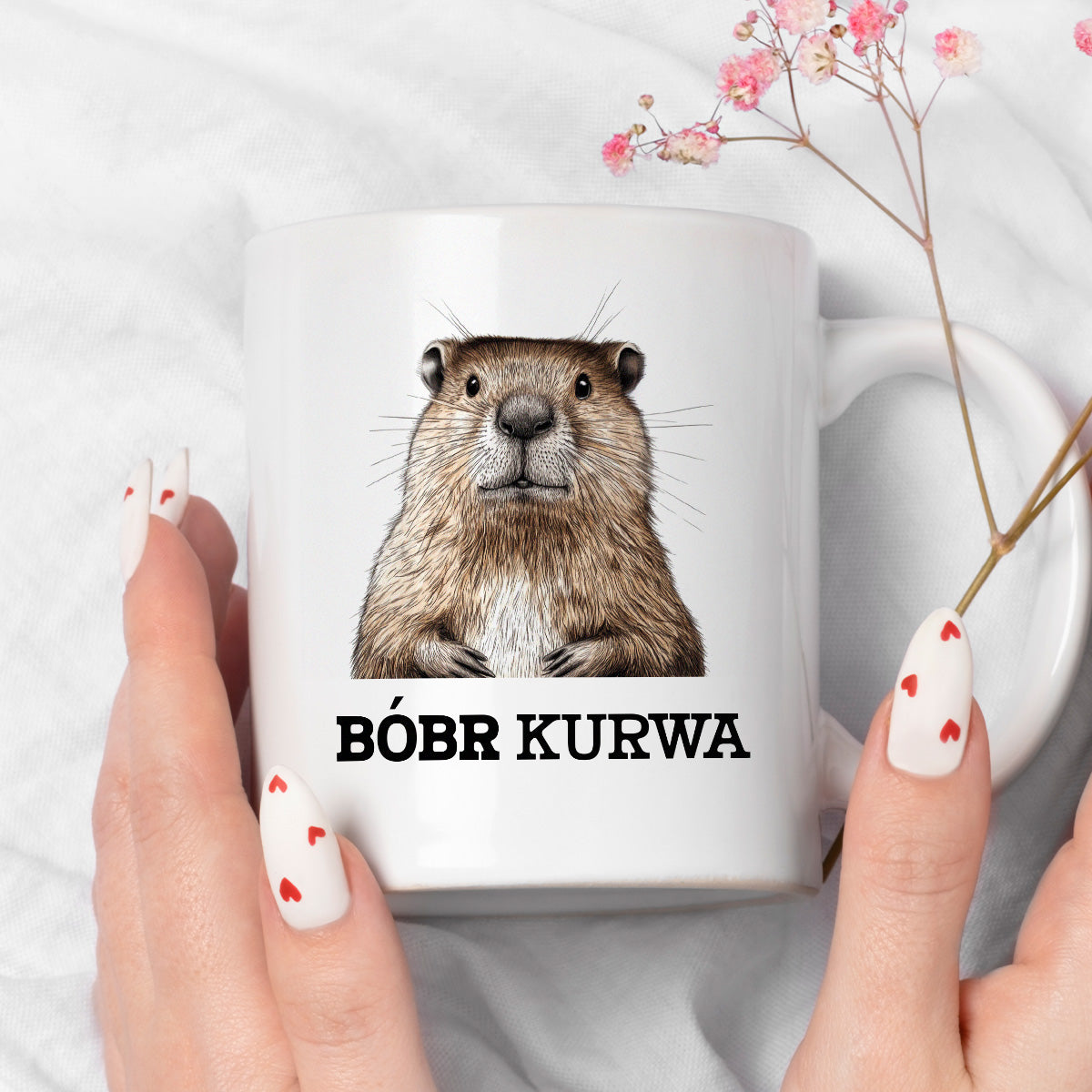 Kubek z nadrukiem "Bóbr kurwa"