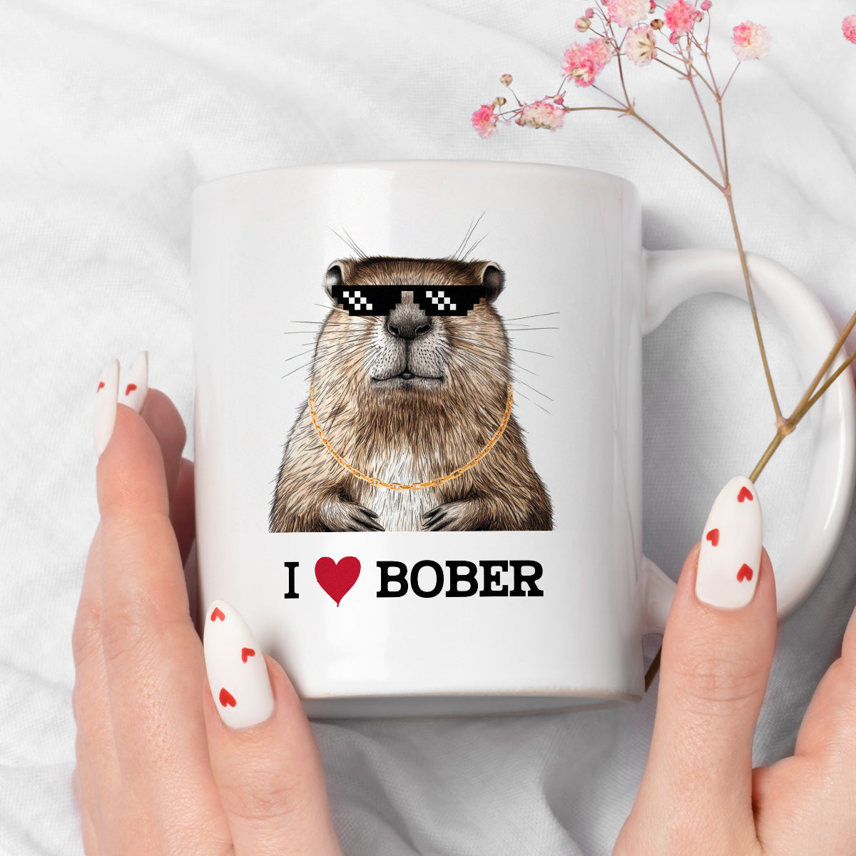 Kubek z nadrukiem "I love BOBER"