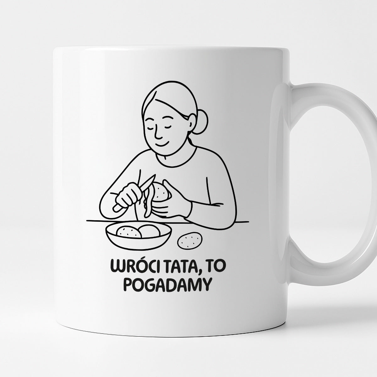 Kubek z nadrukiem "Wróci Tata to pogadamy" - Cytaty MAMY - DZIEŃ MAMY