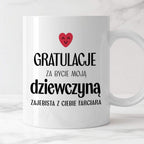 Kubek z nadrukiem "Gratulacje za bycie moją dziewczyną - zajebista z C