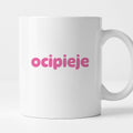 Kubek z nadrukiem "ocipieje"