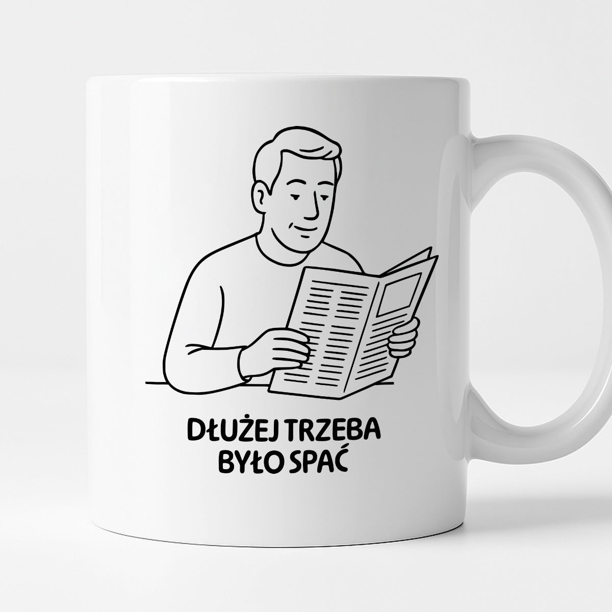 Kubek z nadrukiem "Dłużej trzeba było spać" - Cytaty TATY - DZIEŃ TATY