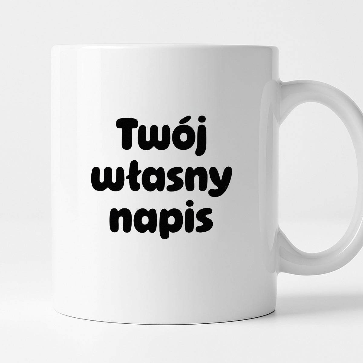 Kubek spersonalizowany z własnym napisem III - CZARNY NAPIS