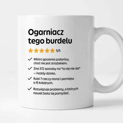Kubek z nadrukiem "Ogarniacz tego burdelu"