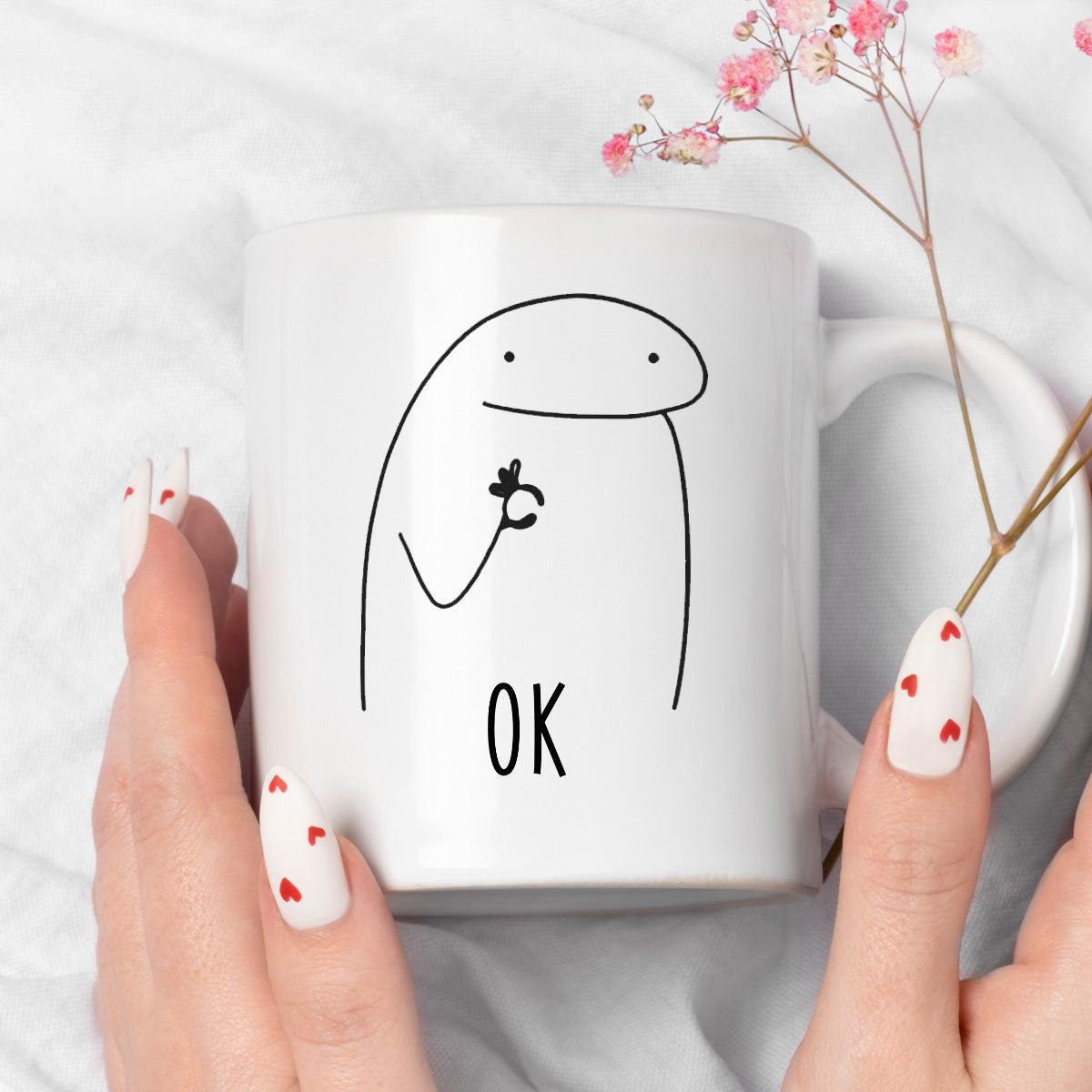 Kubek z nadrukiem "OK"