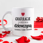 Kubek z nadrukiem "Gratulacje za bycie moją dziewczyną - zajebista z C