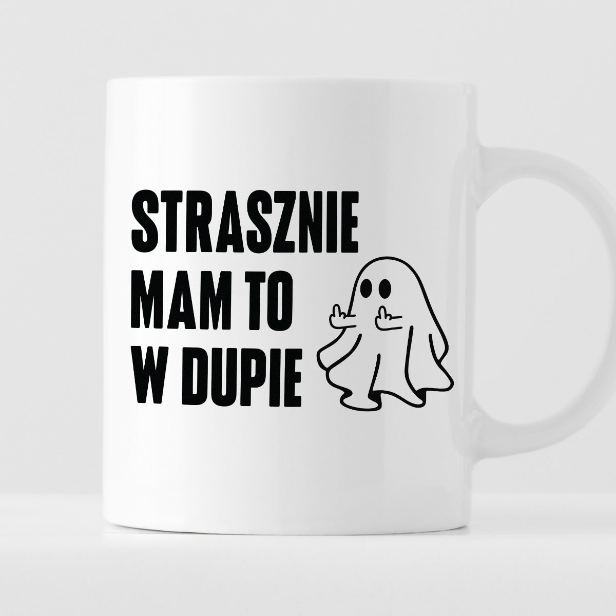 Kubek z nadrukiem "Strasznie mam to w dupie" - Halloween