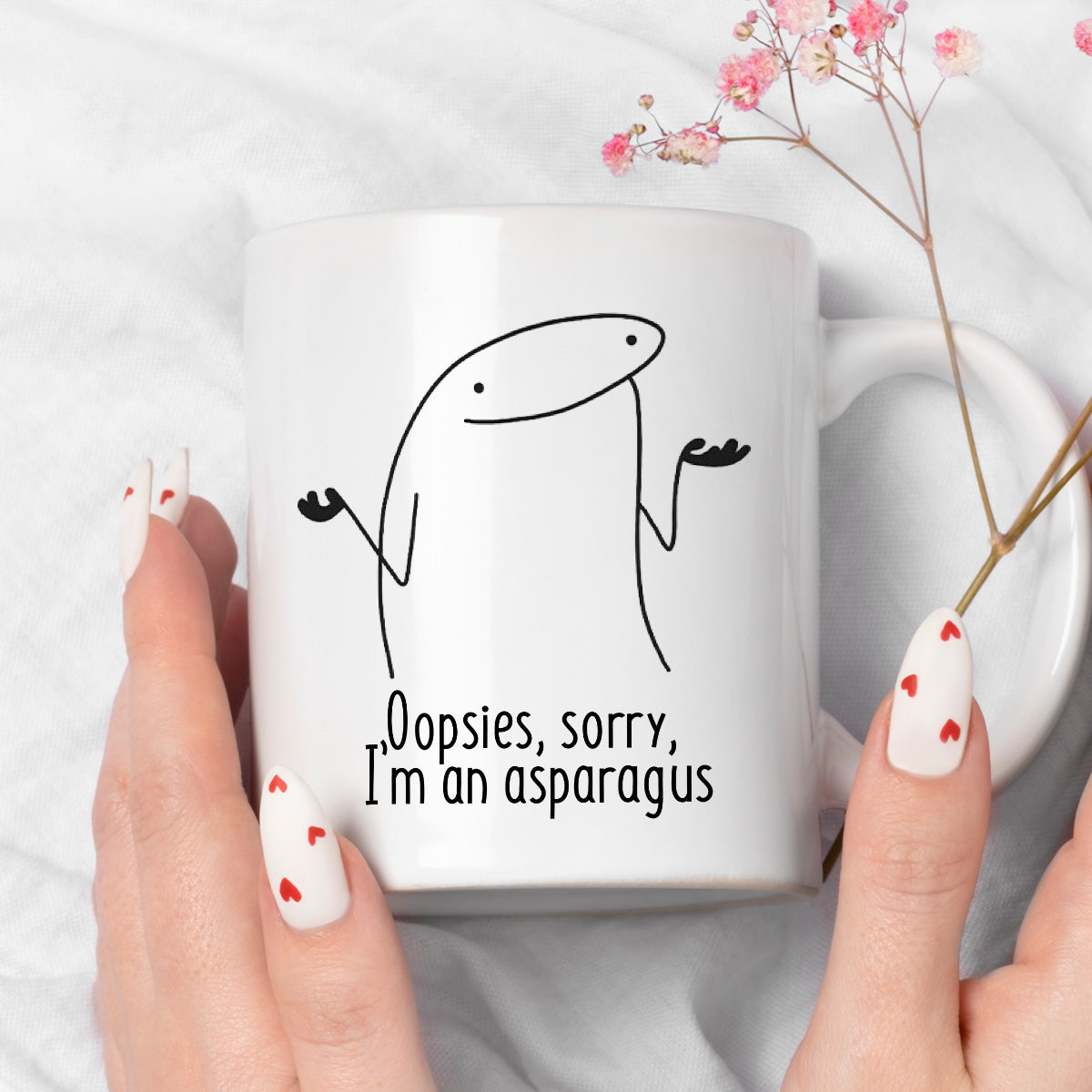 Kubek z nadrukiem "Oopsies, sorry,  I’m an asparagus"