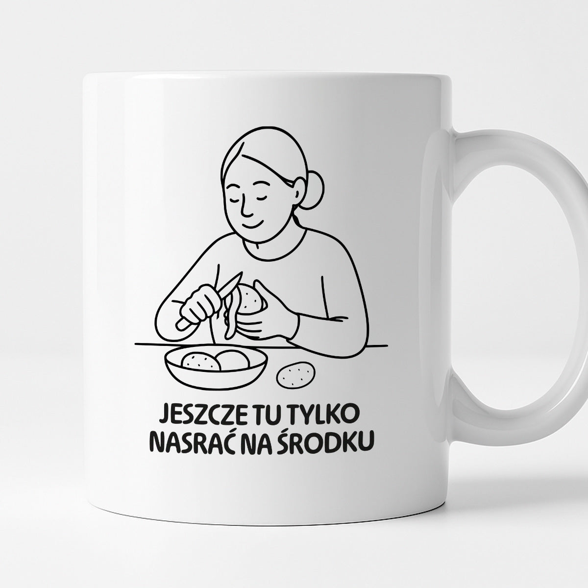 Kubek z nadrukiem "Jeszcze tu tylko nasrać na środku" - Cytaty MAMY - DZIEŃ MAMY