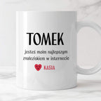 Kubek spersonalizowany z nadrukiem "Jesteś moim najlepszym znaleziskie
