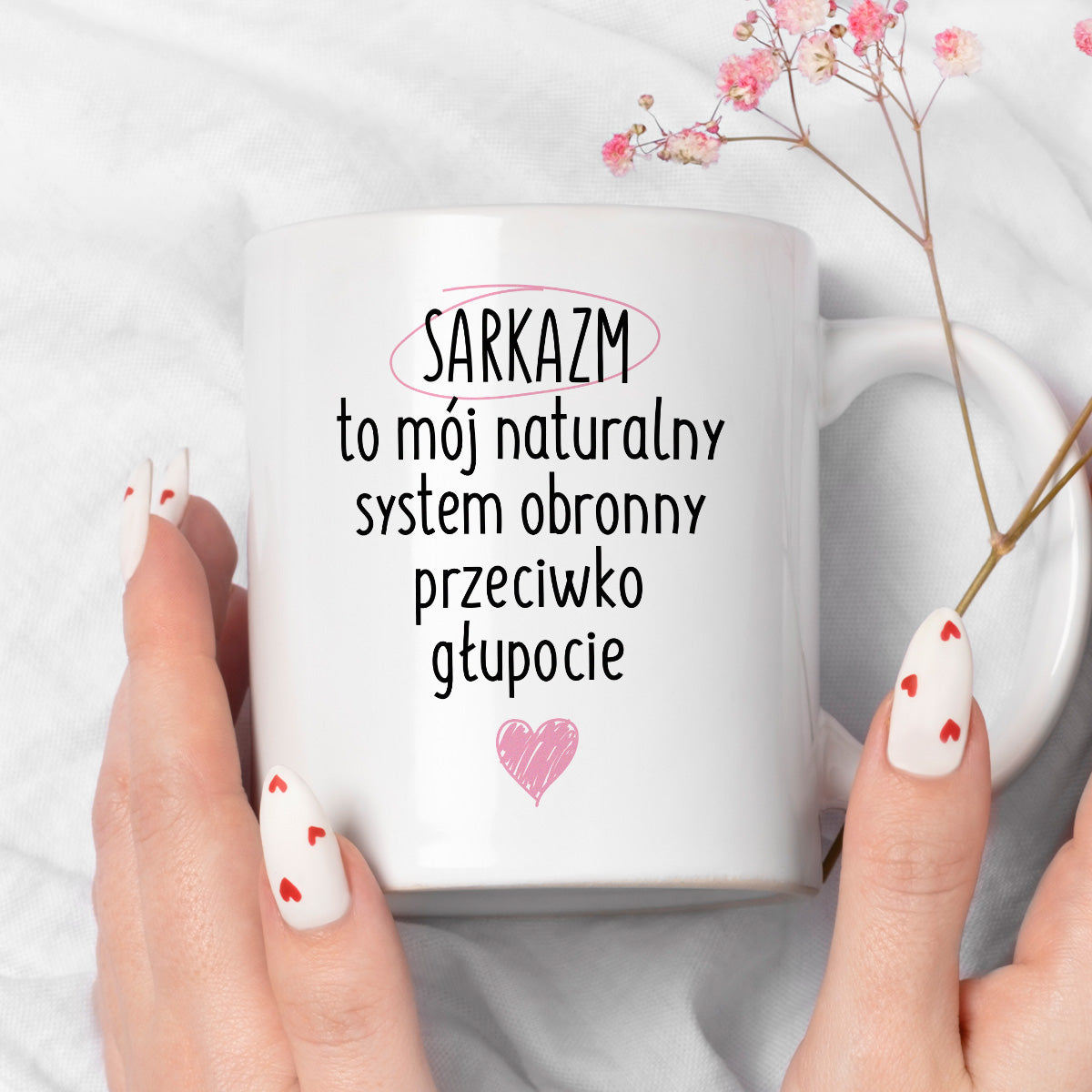 Kubek z nadrukiem "SARKAZM to mój naturalny system obronny przeciwko głupocie"