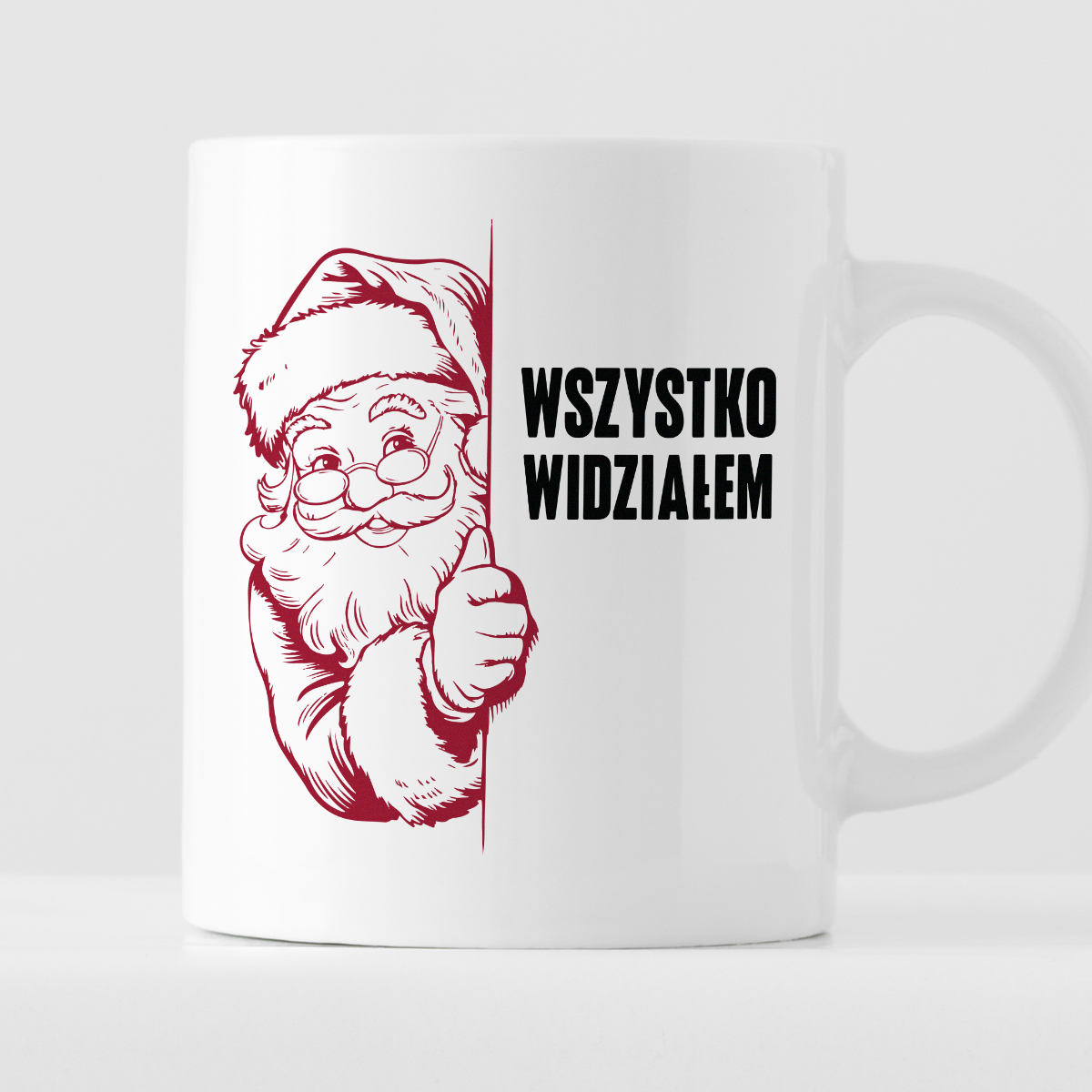 Kubek świąteczny z Mikołajem "Wszystko widziałem"