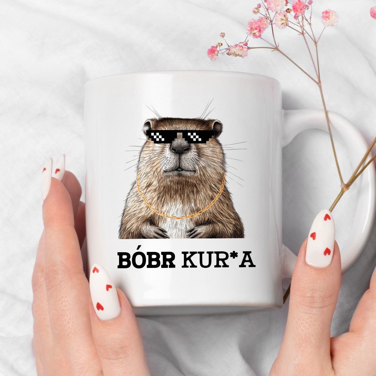 Kubek z nadrukiem "Bóbr kur*a"