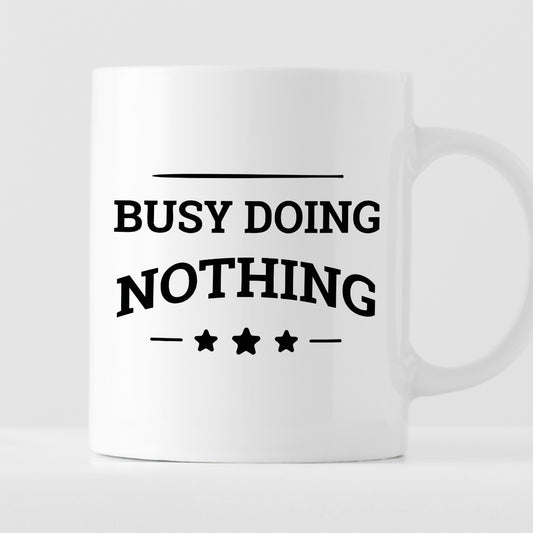 Kubek z nadrukiem "Busy doing nothing"