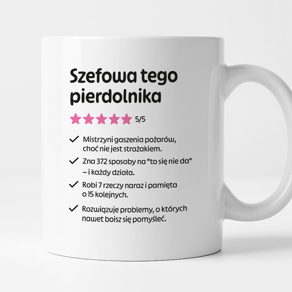 Kubek z nadrukiem "Szefowa tego pierdolnika"