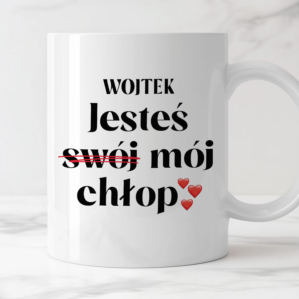 Kubek spersonalizowany z nadrukiem "Jesteś (swój) mój chłop ❤️"