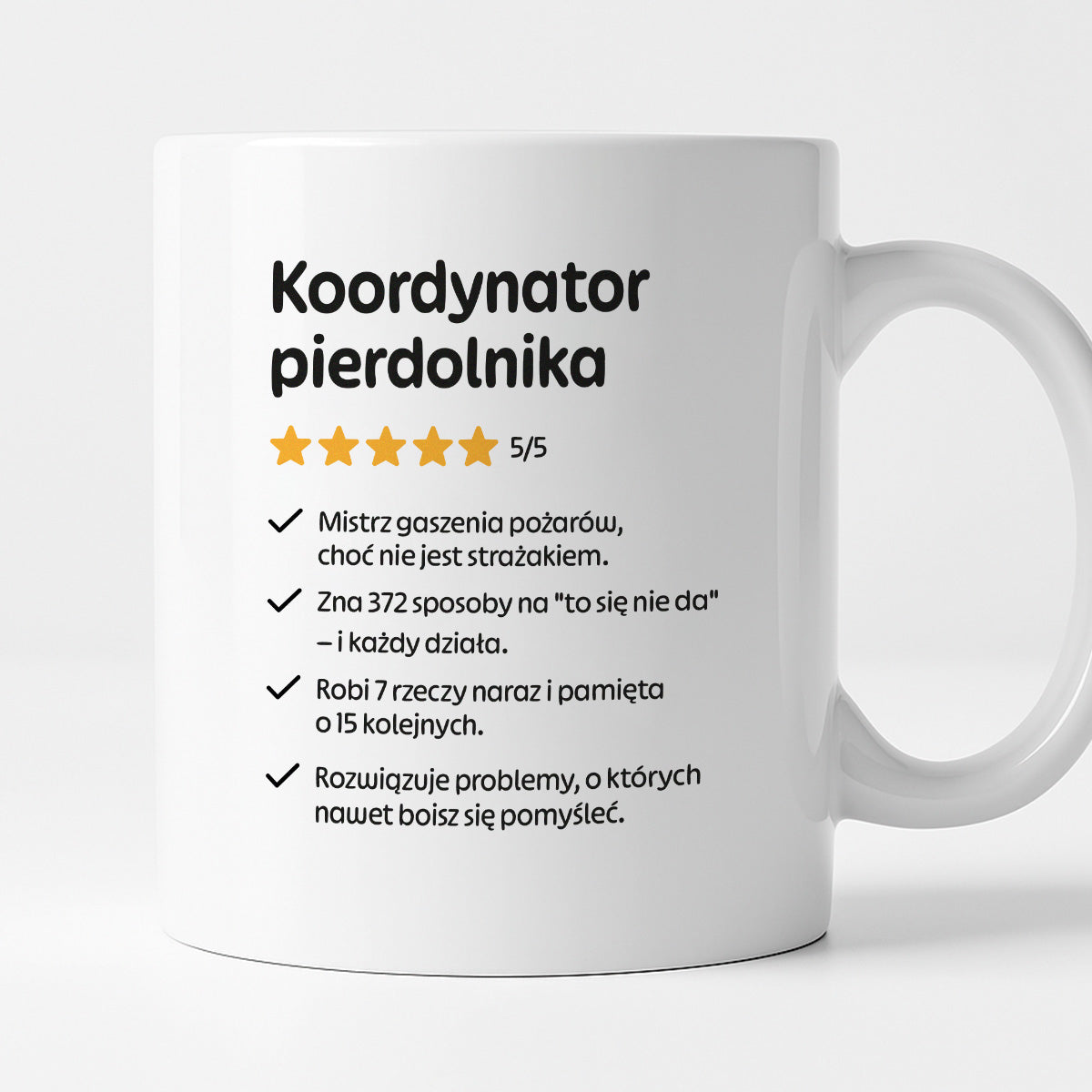Kubek z nadrukiem "Koordynator pierdolnika"