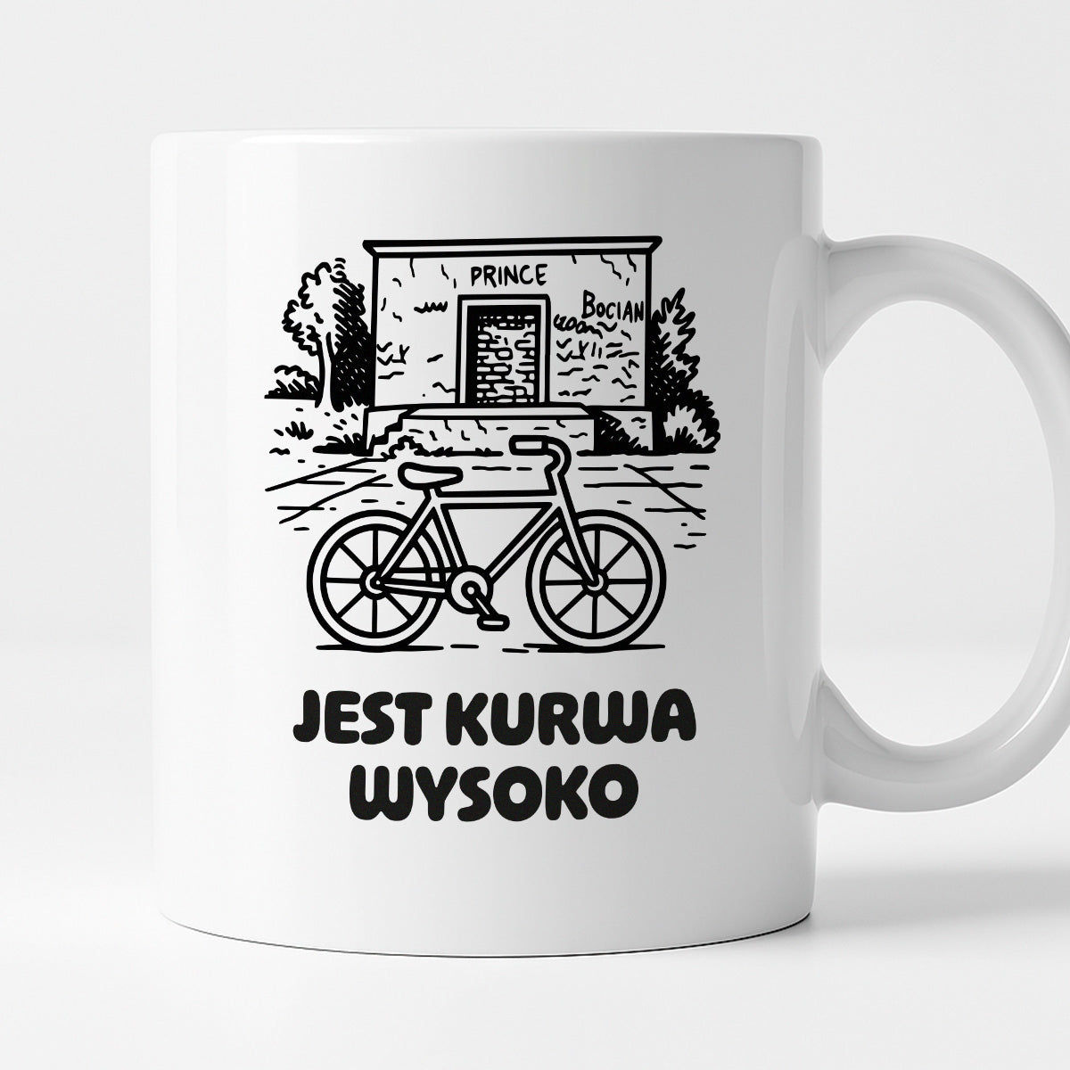 Kubek z nadrukiem - HITY POLSKIEGO INTERNETU - PAWEŁ JUMPER - "Jest kurwa wysoko"