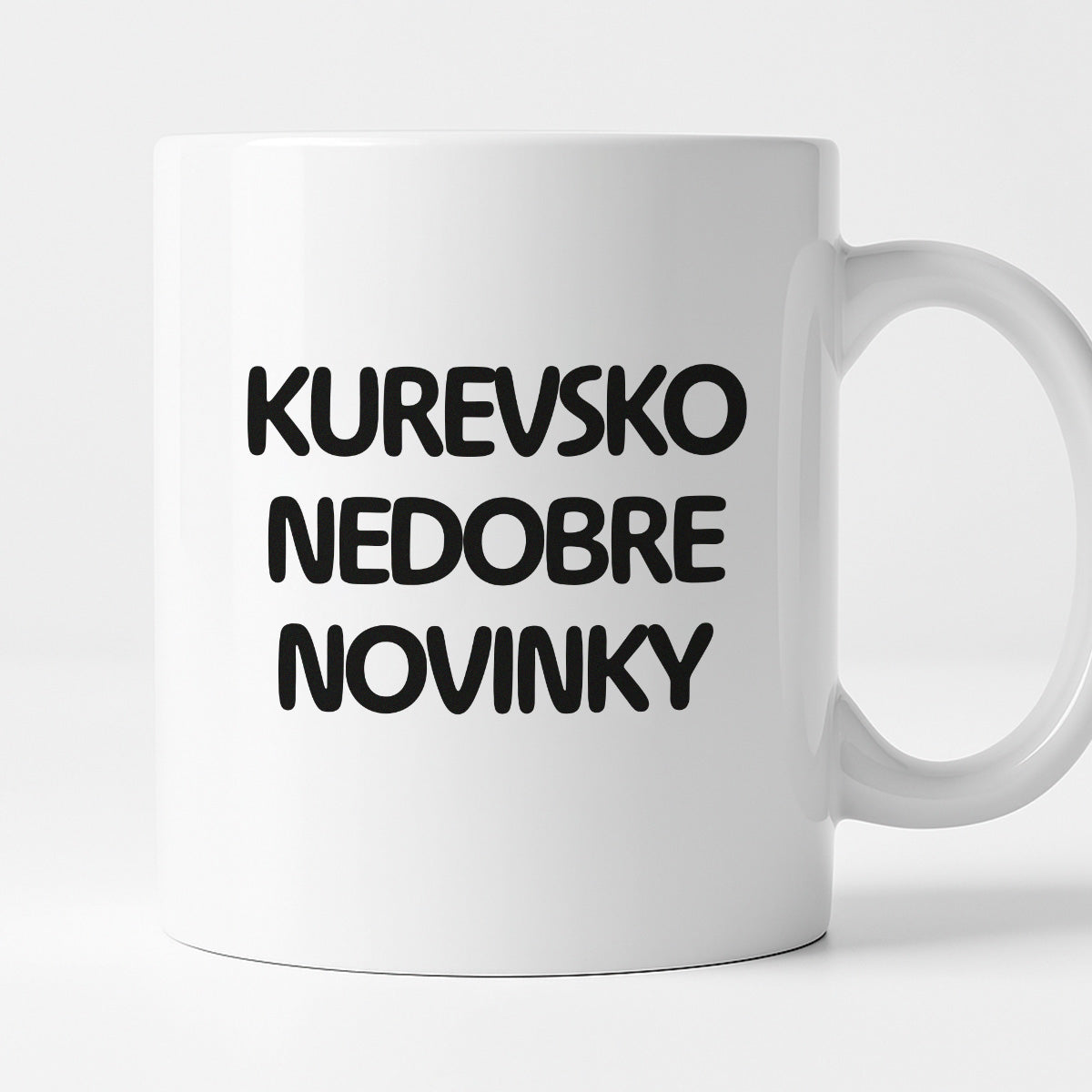 Kubek z nadrukiem - "kurevsko nedobre novinky"