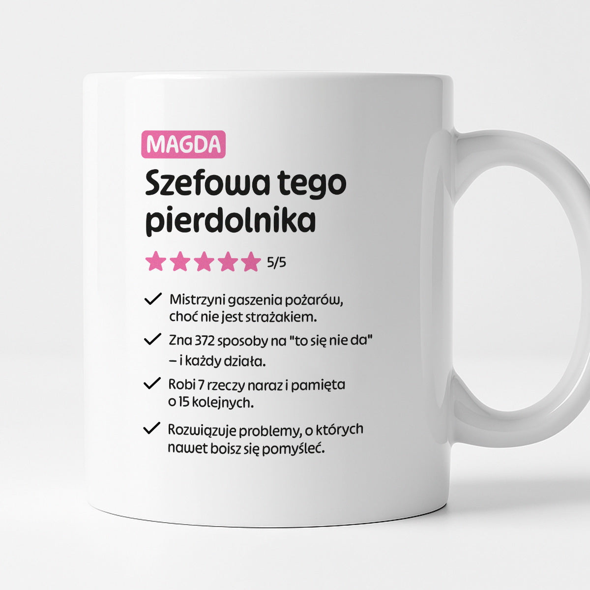 Kubek spersonalizowany z nadrukiem "Szefowa tego pierdolnika"