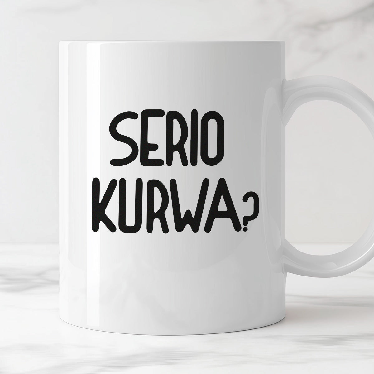 Kubek z nadrukiem "Serio kurwa?"