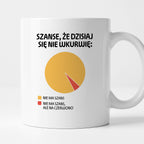 Kubek z nadrukiem - "Szanse, że dzisiaj się nie wkurwię" - WYKRES II