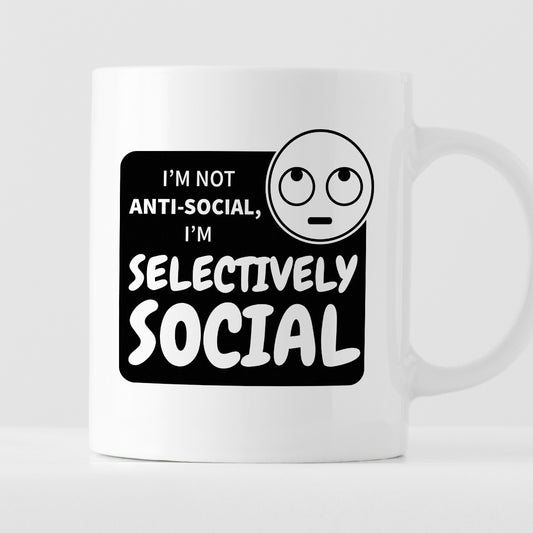 Kubek z nadrukiem "I’m not anti-social, I’m selectively social"