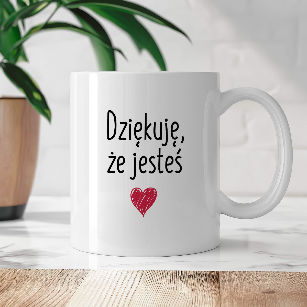 Kubek z nadrukiem "Dziękuję, że jesteś"
