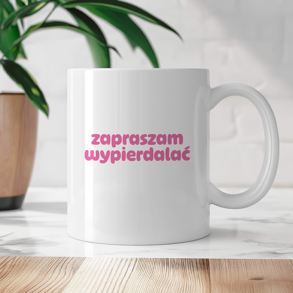 Kubek z nadrukiem "zapraszam wypierdalać" v2