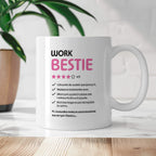 Kubek z nadrukiem "Work Bestie" na odejście z pracy