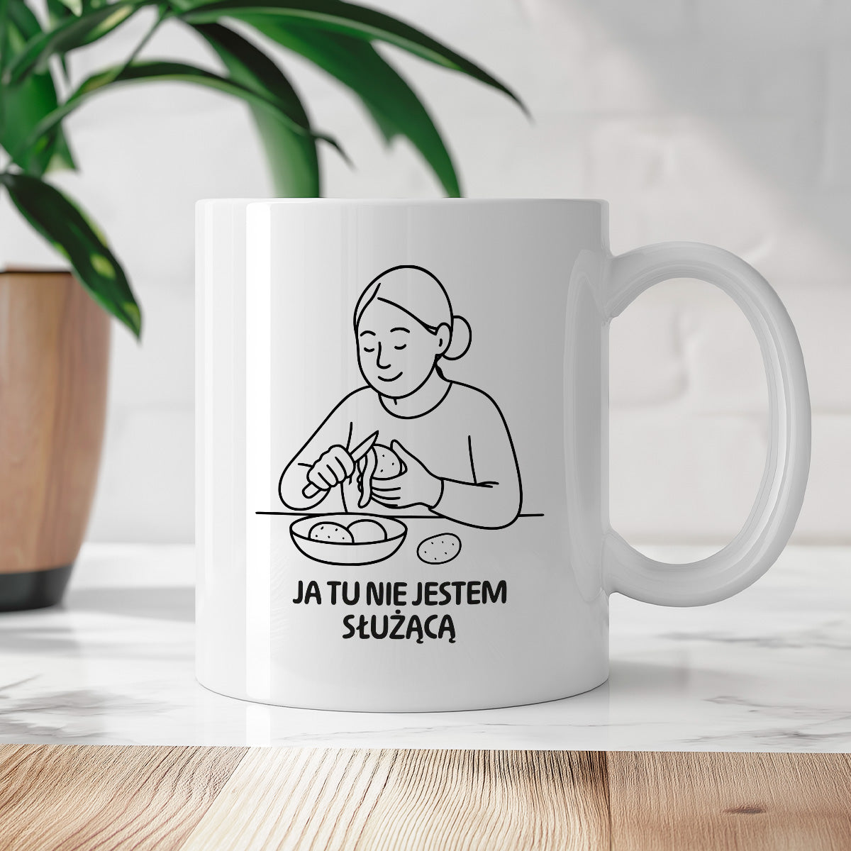 Kubek z nadrukiem "Ja tu nie jestem służącą" - Cytaty MAMY - DZIEŃ MAMY